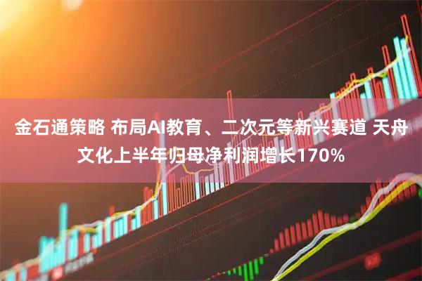 金石通策略 布局AI教育、二次元等新兴赛道 天舟文化上半年归母净利润增长170%